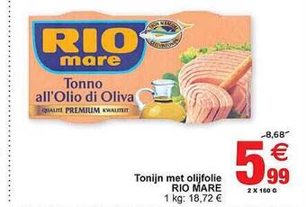 Cora Tonijn Met Olijfolie Rio Mare aanbieding