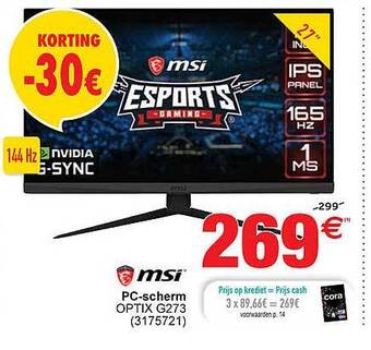 Cora Msi Pcscherm aanbieding