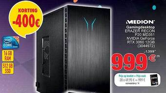 Cora Medion Gamingdesktop aanbieding