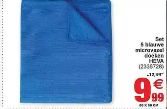 Set 5 Blauwe Microvezel Doeken Heva
