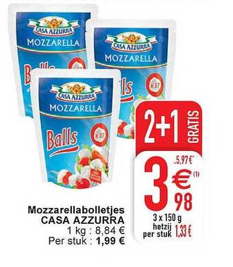 Cora Mozzarellabolletjes Casa Azzurra aanbieding