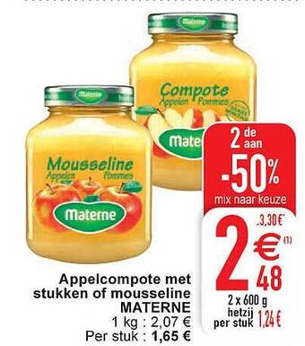Cora Appelcompote Met Stukken Of Mousseline Materne aanbieding