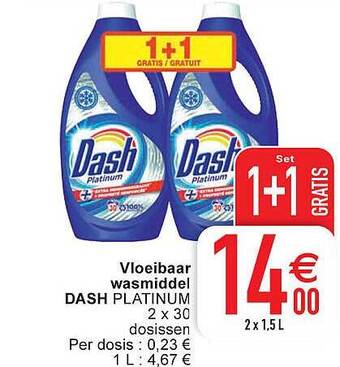 Cora Vloeibaar Wasmiddel Dash Platinum aanbieding