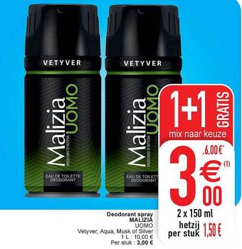 Cora Deodorant Spray Malizia aanbieding