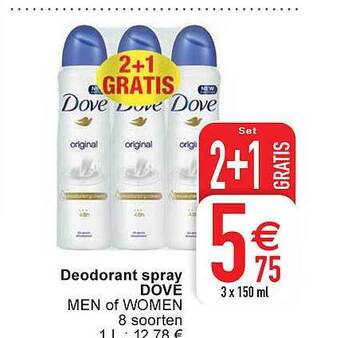 Cora Deodorant Spray Dove aanbieding