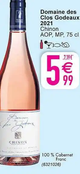 Cora Domaine Des Clos Godeaux 2021 Chinon Aop aanbieding