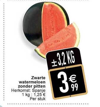 Cora Zwarte Watermeloen Zonder Pitten aanbieding