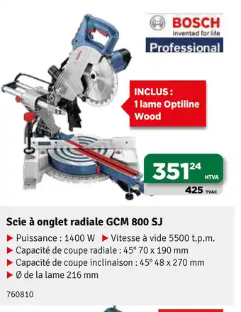 Mr Bricolage Bosch Scie À Onglet Radiale GCM 800 SJ aanbieding