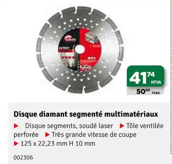 Disque Diamant Segmenté Multimatériaux