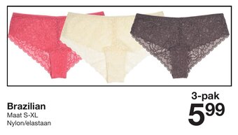Zeeman Brazilian S-XL aanbieding