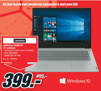 MediaMarkt Lenovo Ip 3 14iil05 Ci3 14" notebook aanbieding