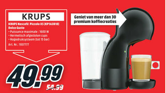 MediaMarkt Krups Nescafé Piccolo XS (KP1A3B10) Dolce Gusto aanbieding