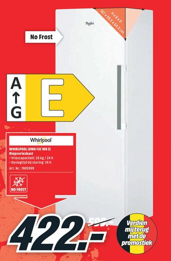 MediaMarkt Whirlpool (UW6 F2C WB 2) Diepsvrieskast aanbieding