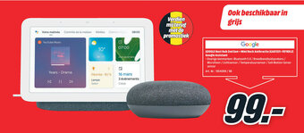 MediaMarkt Google Nest Hub 2nd Gen + Mini Rock Anthracite (GA01331-FR?BDL2) Google Assistant aanbieding