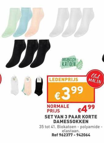 Set Van 3 Paar Korte Damessokken