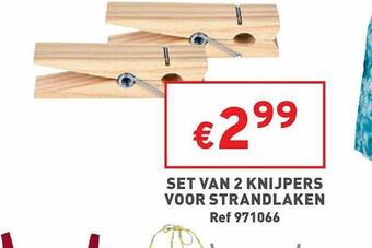 Trafic Set Van 2 Knijpers Voor Strandlaken aanbieding