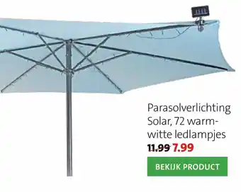 Intratuin Parasolverlichting Solar, 72 warm witte ledlampjes aanbieding