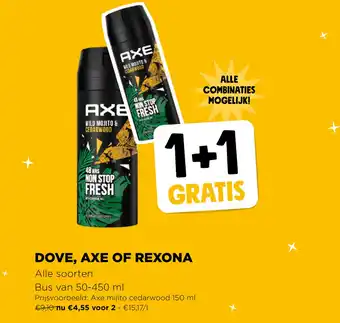 Jumbo Dove, axe of rexona 50-450ml aanbieding