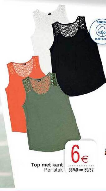 Cora Top Met Kant aanbieding