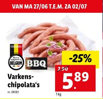 Lidl Varkens chipolata's aanbieding