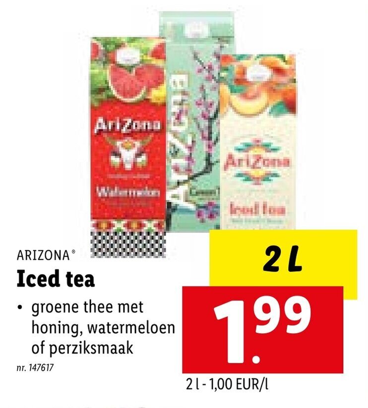 Arizona Iced tea promotie bij Lidl
