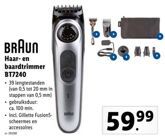 Lidl Braun Haar- en baardtrimmer BT7240 aanbieding