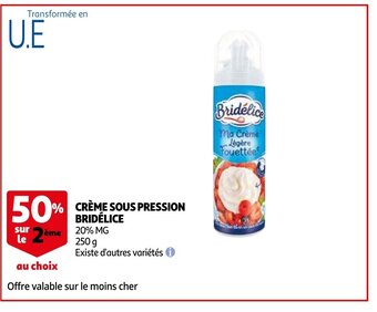 Auchan Creme Sous Pression Bridelice 250 g aanbieding