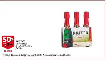 Auchan Kriter Vin Mousseux Brut, Rose, Demi-Sec 3 x 20 cl aanbieding