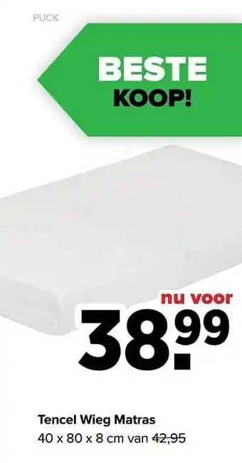 Baby-Dump Tencel wieg matras aanbieding