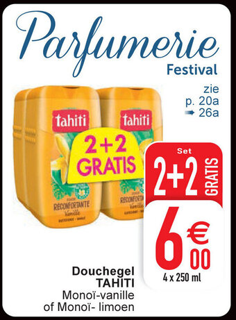 Cora Douchegel tahiti 4 x 250ml aanbieding