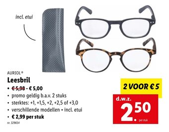 Lidl Auriol Leesbril aanbieding