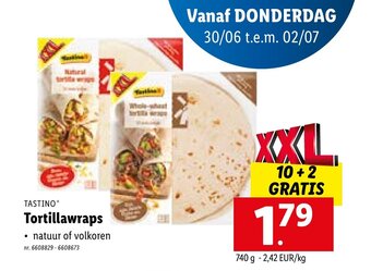 Lidl Tastino Tortillawraps aanbieding
