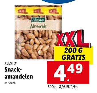 Lidl Alesto Snack amandelen aanbieding