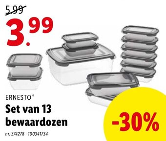 Lidl Ernesto Set van 13 bewaardozen aanbieding