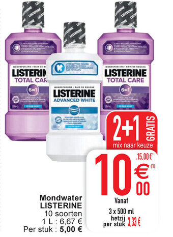 Cora Mondwater listerine aanbieding