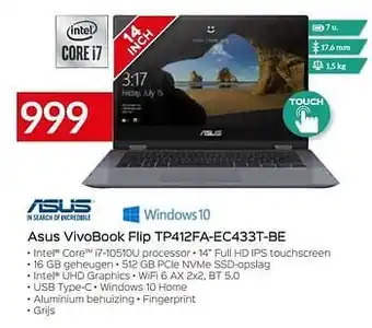 Asus vivobook flip tp412fa-ec433t-be