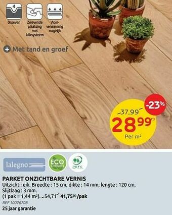Brico Parket onzichtbare vernis aanbieding