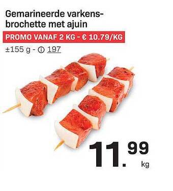 Buurtslagers Gemarineerde Varkensbrochette Met Ajuin aanbieding