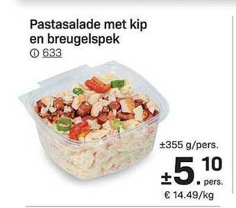 Buurtslagers Pastasalade Met Kip En Breugelspek aanbieding
