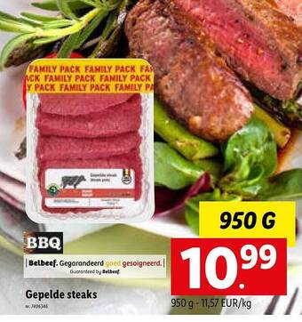 Lidl Gepelde Steaks aanbieding
