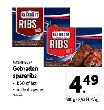 Lidl Gebraden Spareribs aanbieding