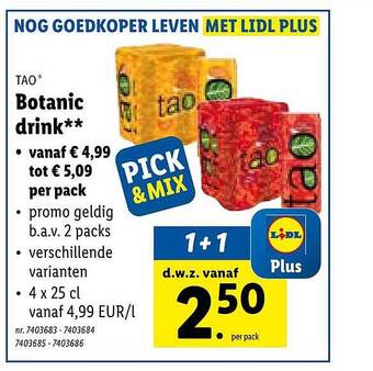 Lidl Botanic Drink aanbieding