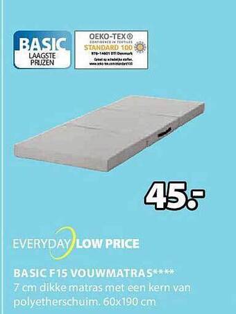Jysk Basic F15 Vouwmatras aanbieding