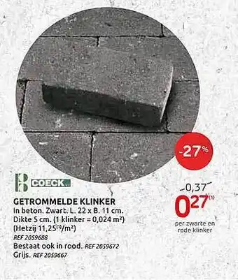 Brico Coeck Getrommelde Klinker 22x11 Cm aanbieding