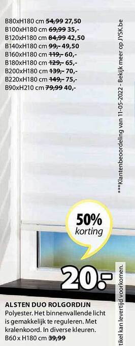 Jysk Alsten Duo Rolgordijn aanbieding