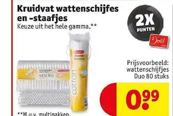 Kruidvat Kruidvat Wattenschijfes En -staafjes aanbieding
