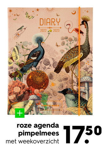 HEMA Roze agenda pimpelmees aanbieding