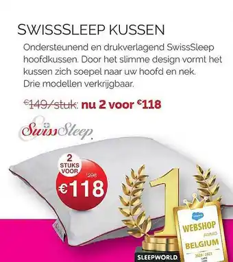 Sleepworld Swisssleep Kussen aanbieding