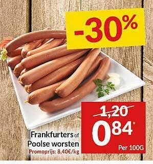 Intermarché Frankfurters Of Poolse Worsten 100g aanbieding