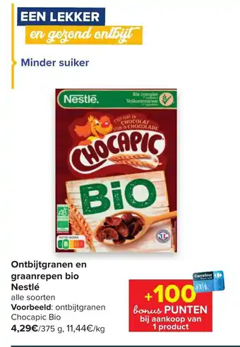 Carrefour Market Nestlé Ontbijtgranen en graanrepen bio aanbieding